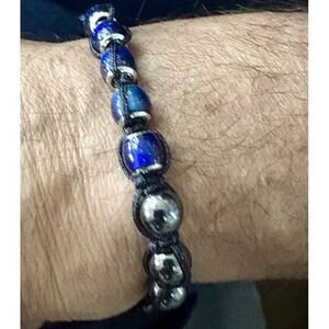 Unisex Hematite & Color Changing Mood Stone Shamballa Braided Cord Bracelet